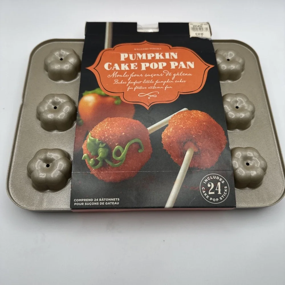 Williams Sonoma Nordic‎ Ware Cake Pop Pan Fall Pumpkin Makes 24 Cakes w Sticks